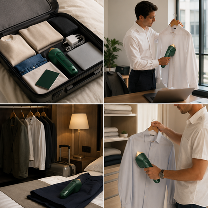 Plancha portátil de vapor | Ropa sin arrugas en cualquier lugar